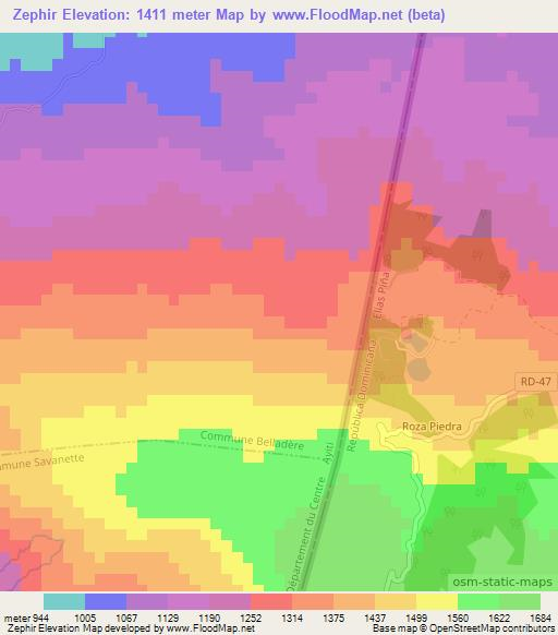 Zephir,Haiti Elevation Map