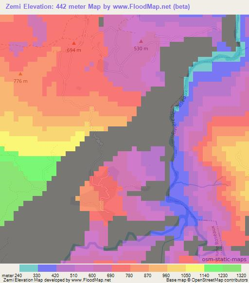 Zemi,Haiti Elevation Map