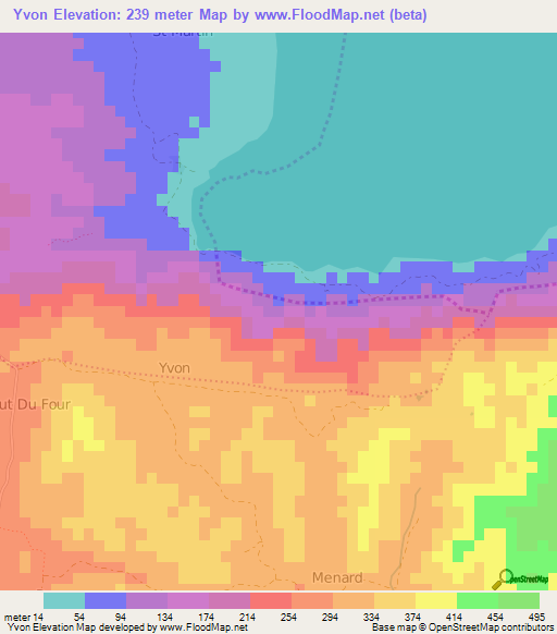 Yvon,Haiti Elevation Map