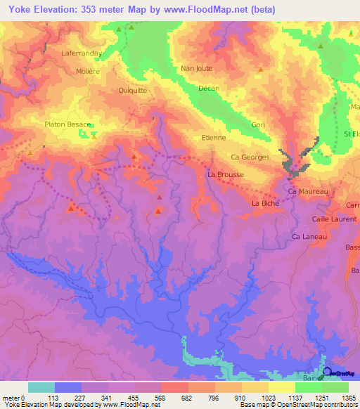 Yoke,Haiti Elevation Map