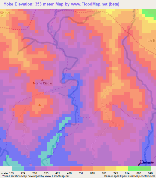 Yoke,Haiti Elevation Map