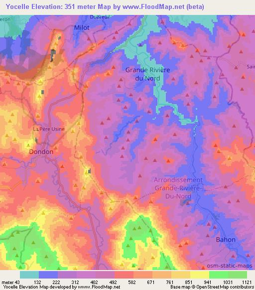 Yocelle,Haiti Elevation Map