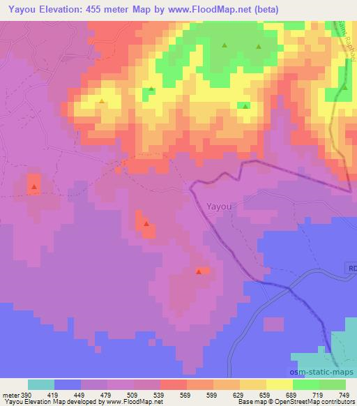 Yayou,Haiti Elevation Map