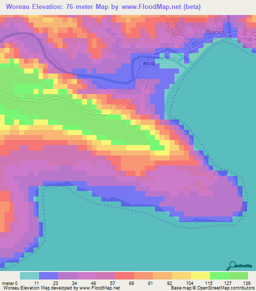 Woreau,Haiti Elevation Map