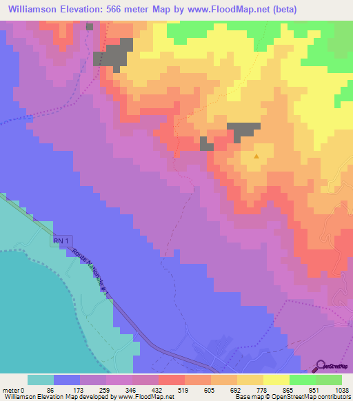 Williamson,Haiti Elevation Map