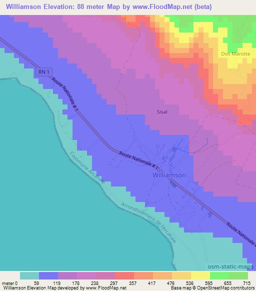 Williamson,Haiti Elevation Map