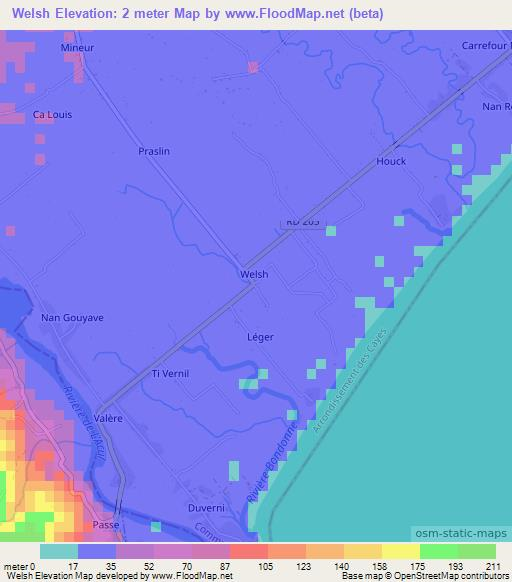 Welsh,Haiti Elevation Map