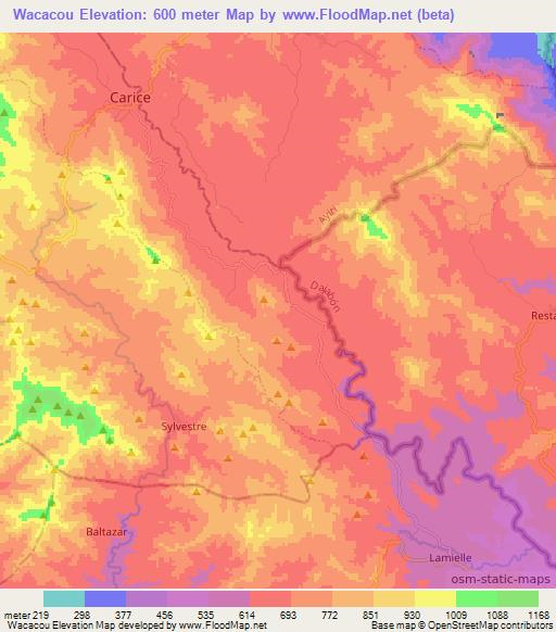 Wacacou,Haiti Elevation Map