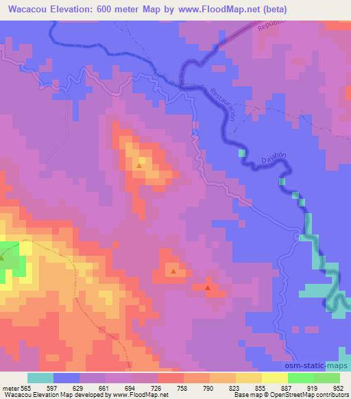 Wacacou,Haiti Elevation Map