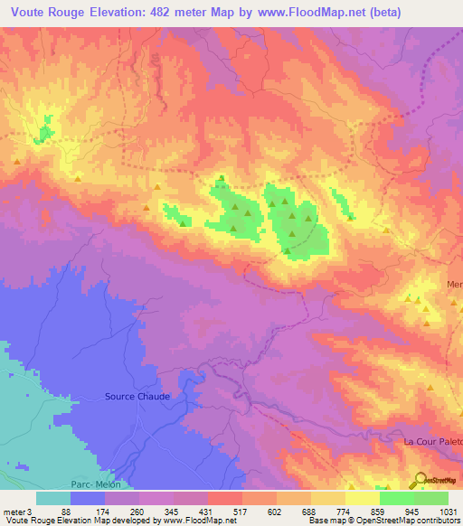 Voute Rouge,Haiti Elevation Map