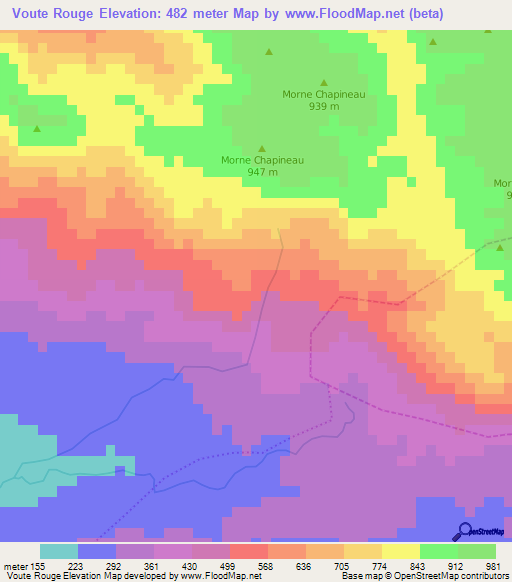 Voute Rouge,Haiti Elevation Map