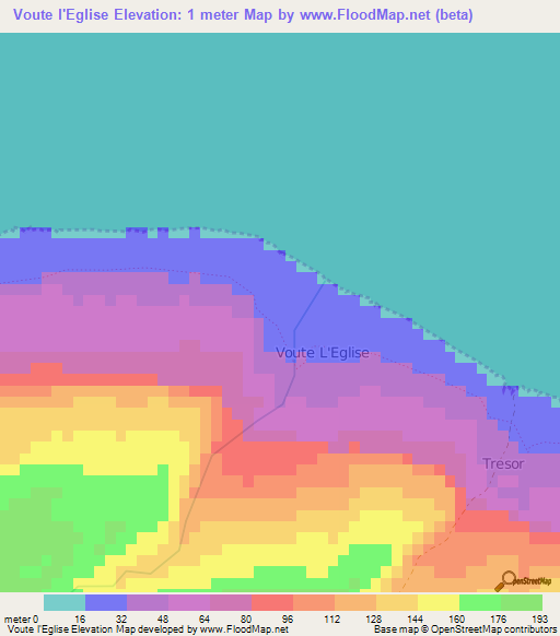 Voute l'Eglise,Haiti Elevation Map