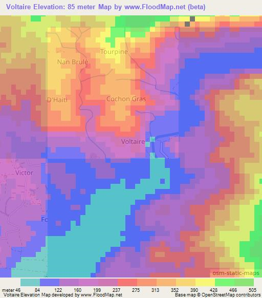 Voltaire,Haiti Elevation Map