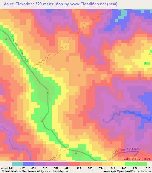 Volee,Haiti Elevation Map