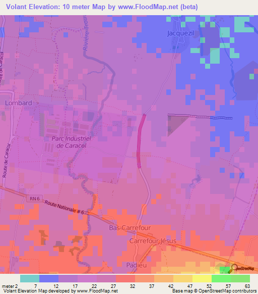 Volant,Haiti Elevation Map