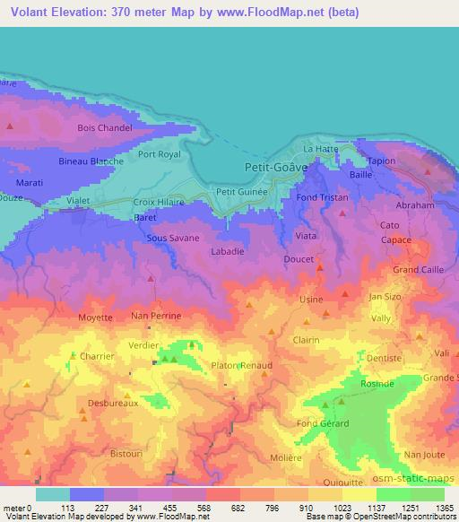 Volant,Haiti Elevation Map