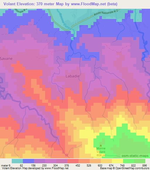 Volant,Haiti Elevation Map