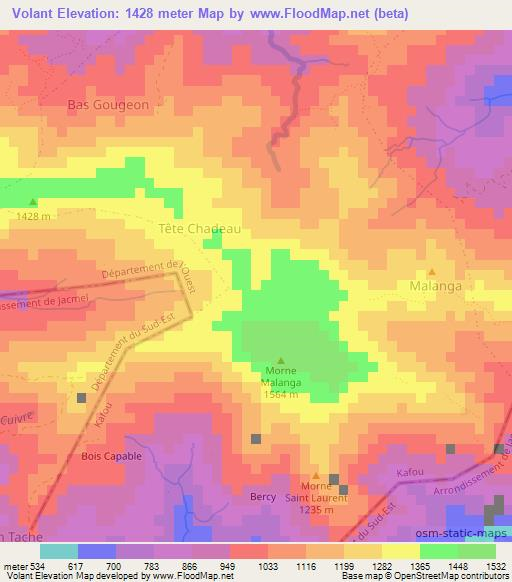 Volant,Haiti Elevation Map