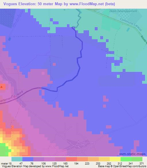 Vogues,Haiti Elevation Map