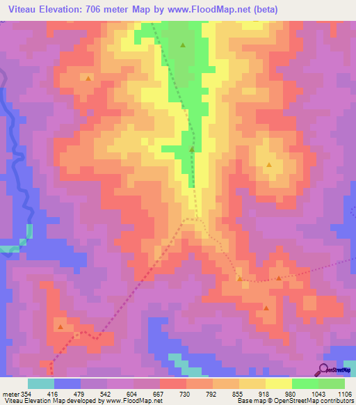 Viteau,Haiti Elevation Map