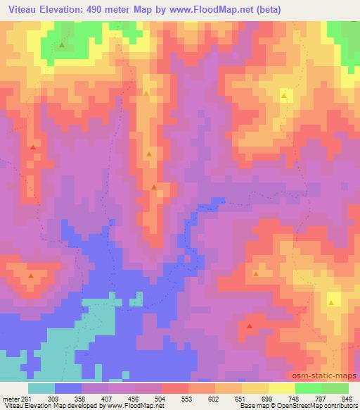 Viteau,Haiti Elevation Map