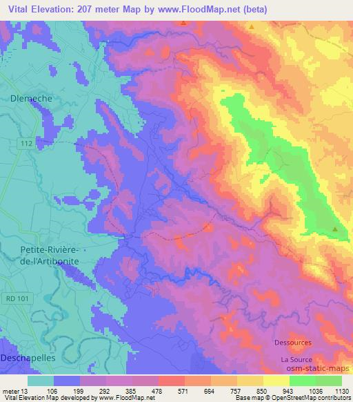 Vital,Haiti Elevation Map