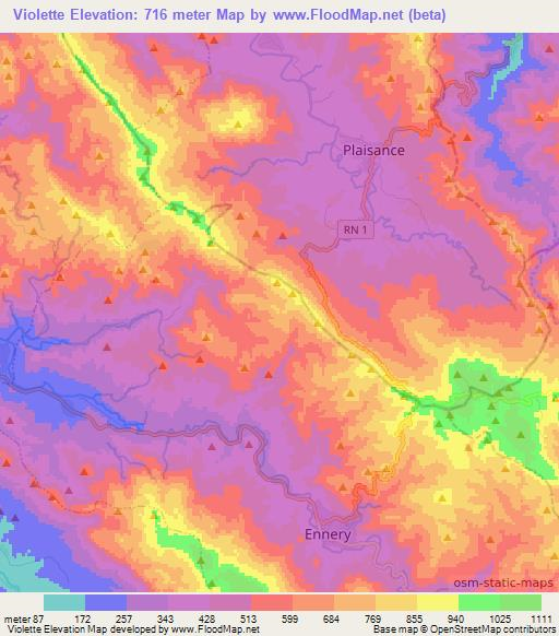 Violette,Haiti Elevation Map