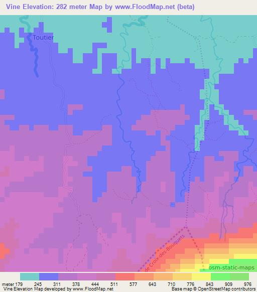 Vine,Haiti Elevation Map