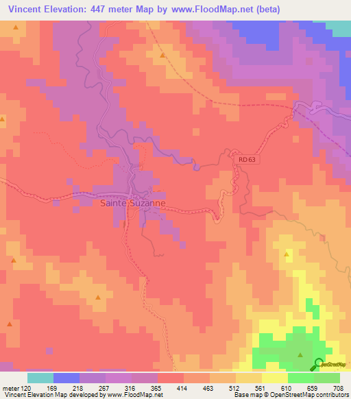 Vincent,Haiti Elevation Map