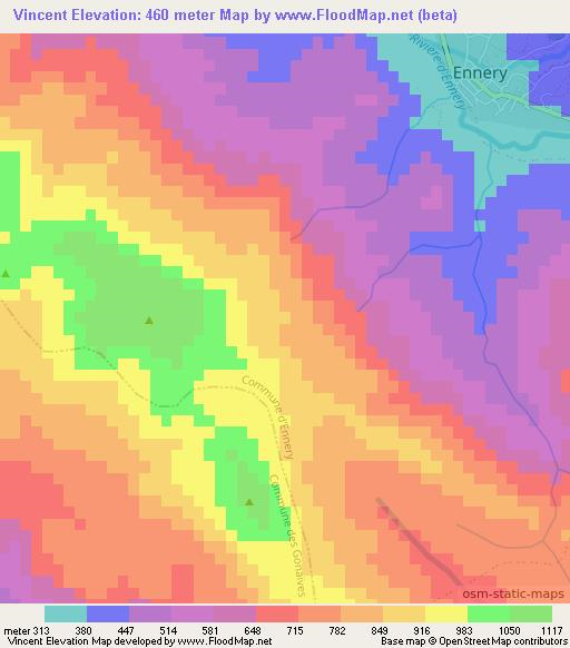 Vincent,Haiti Elevation Map