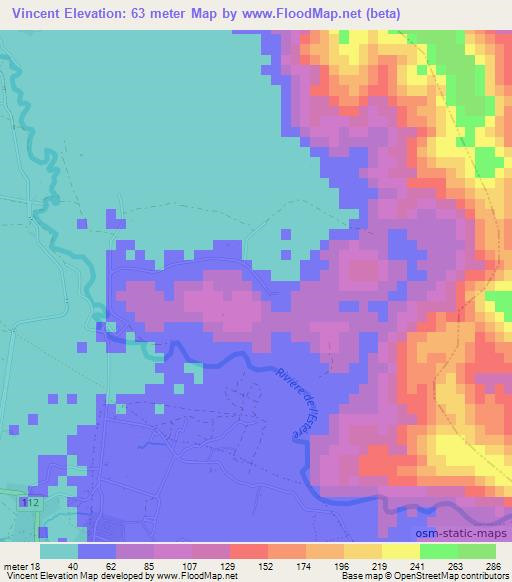 Vincent,Haiti Elevation Map