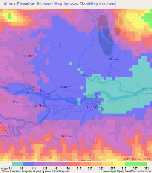 Viloux,Haiti Elevation Map