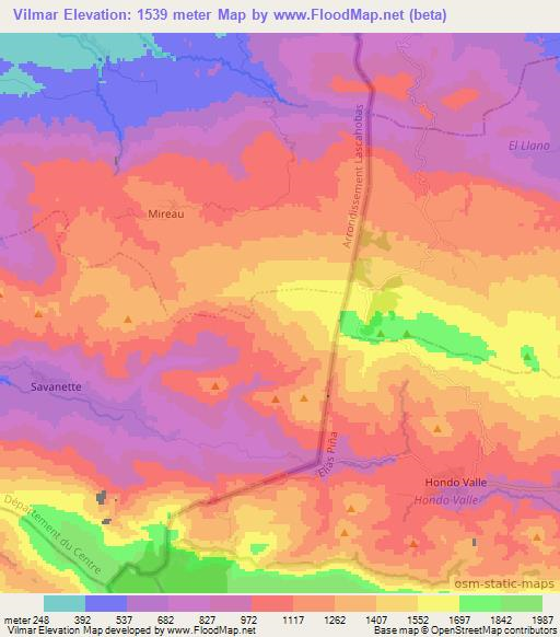 Vilmar,Haiti Elevation Map