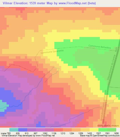 Vilmar,Haiti Elevation Map