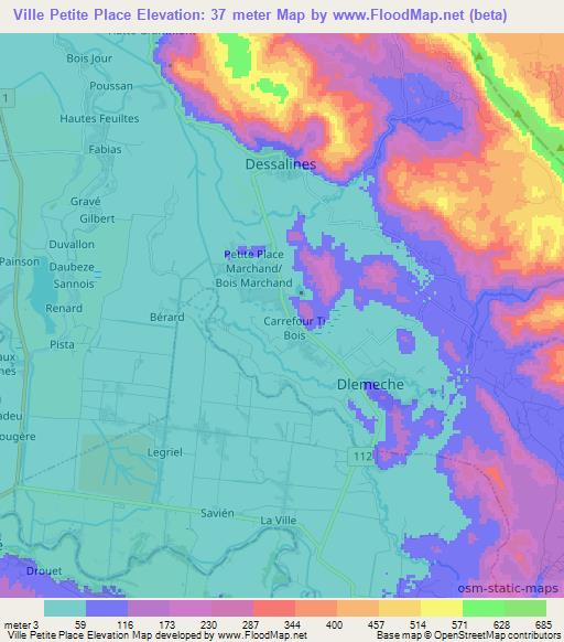 Ville Petite Place,Haiti Elevation Map