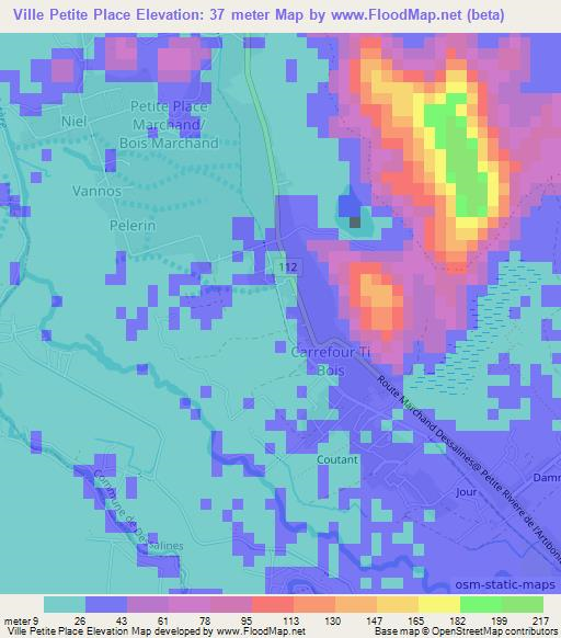 Ville Petite Place,Haiti Elevation Map