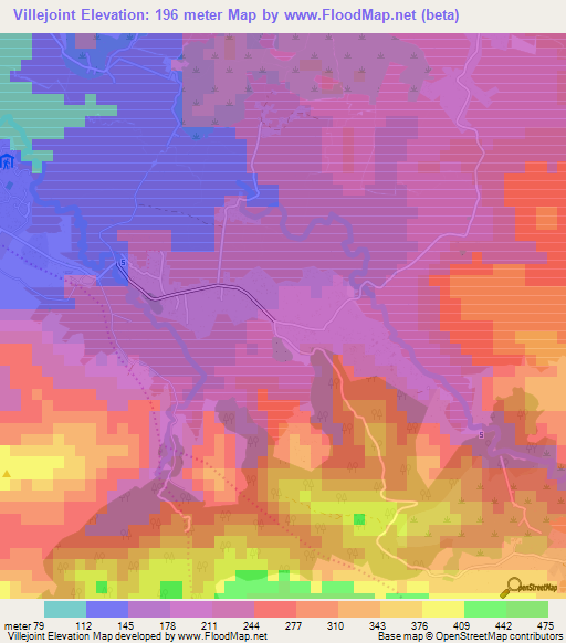 Villejoint,Haiti Elevation Map