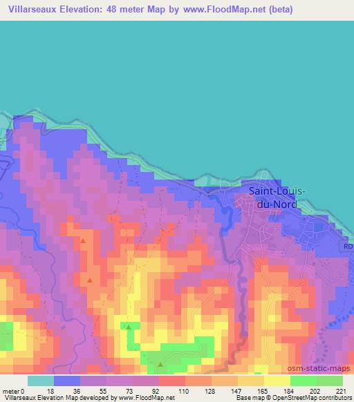 Villarseaux,Haiti Elevation Map