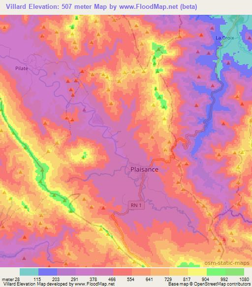 Villard,Haiti Elevation Map