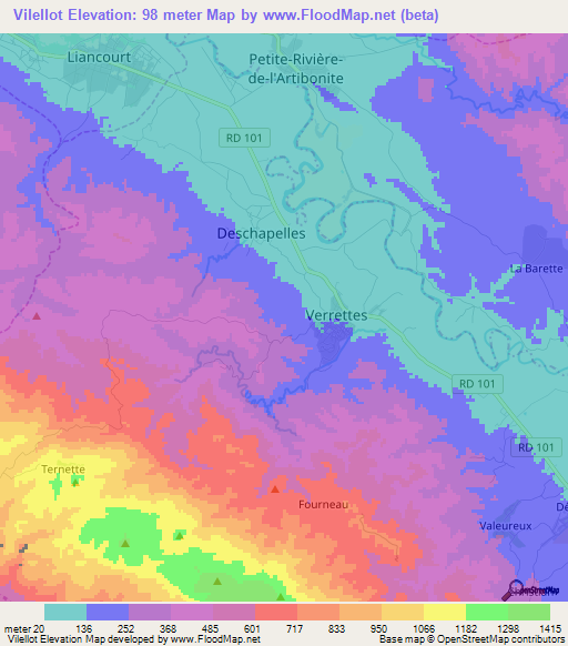 Vilellot,Haiti Elevation Map