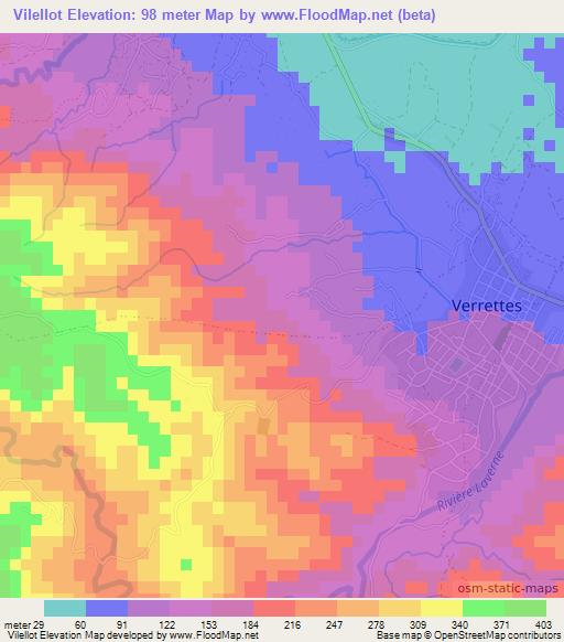 Vilellot,Haiti Elevation Map