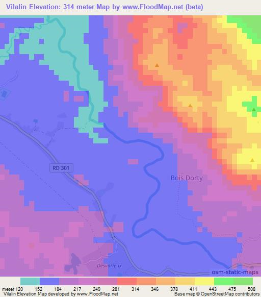 Vilalin,Haiti Elevation Map