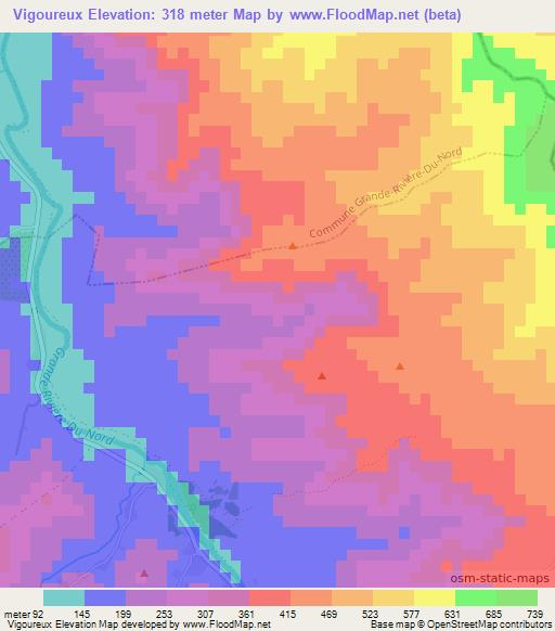 Vigoureux,Haiti Elevation Map