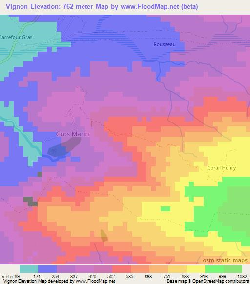 Vignon,Haiti Elevation Map