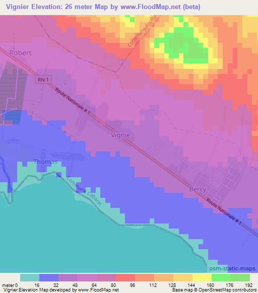 Vignier,Haiti Elevation Map