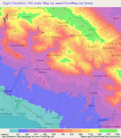 Vigni,Haiti Elevation Map