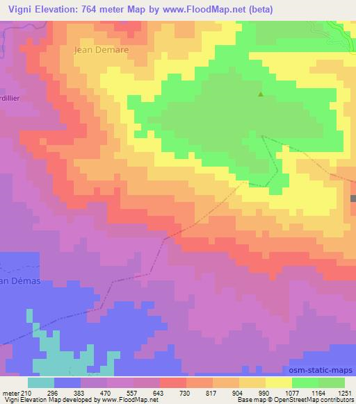 Vigni,Haiti Elevation Map