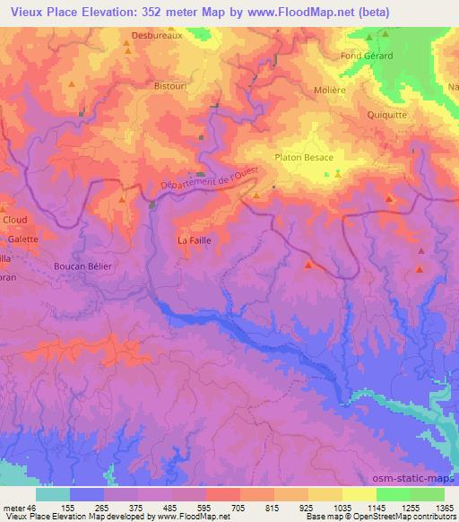 Vieux Place,Haiti Elevation Map