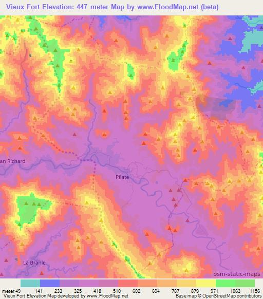 Vieux Fort,Haiti Elevation Map