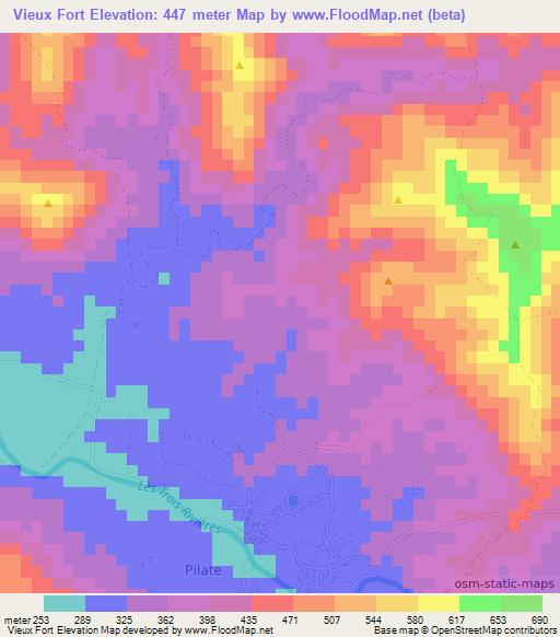 Vieux Fort,Haiti Elevation Map